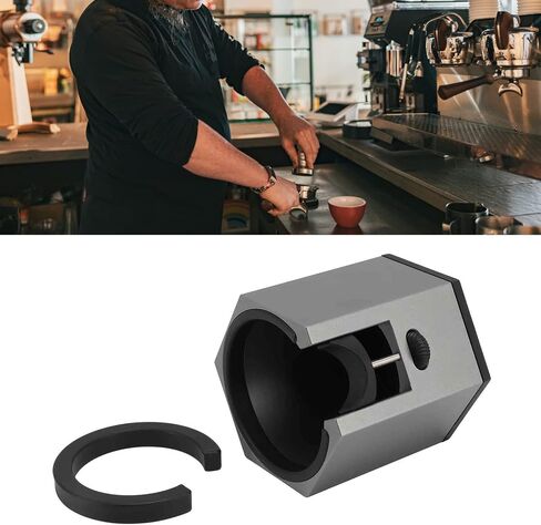 Coffee Portafilter Holder Stand with Adjustable Height Knob and Removable Bracket Cover, Aluminum Alloy Non Slip Base for Restaurants Homes Cafes (Silver) in Saudi Arabia