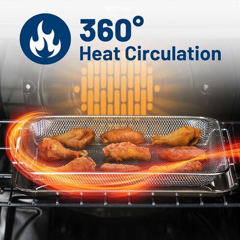 أجهزة GE Air Air Fryer Sgency و Racher For For ، 15 × 12 بوصة ، و 360 درجة من الحرارة للنتائج المقرمشة ، وفرن آمن إلى 500 درجة فهرنهايت ، وآمنة غسالة الصحون ، ودرج فتات ، ومعظم الأفران ، PM48x120 in Saudi Arabia