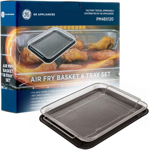 أجهزة GE Air Air Fryer Sgency و Racher For For ، 15 × 12 بوصة ، و 360 درجة من الحرارة للنتائج المقرمشة ، وفرن آمن إلى 500 درجة فهرنهايت ، وآمنة غسالة الصحون ، ودرج فتات ، ومعظم الأفران ، PM48x120 in Saudi Arabia