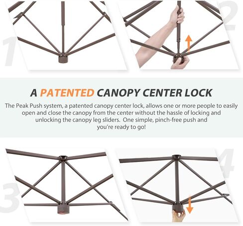 EAGLE PEAK 13x13 Pop Up Canopy Tent, Auto Extended Eaves, Gray | Easy Setup, Heavy Duty Outdoor Canopy Tent, Pop Up Gazebo for Backyard, Patio, Camping & Parties, Wheeled Carry Bag, UPF 50+ in Kuwait