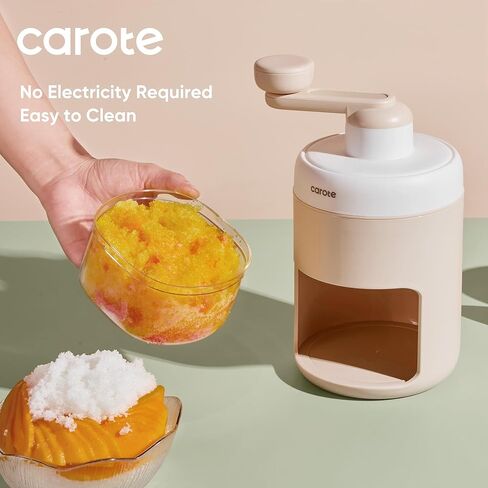 آلة جليد حلق Carote ، آلة مخروطات الثلج اليدوية للثلج مع صندوق ثلج للمطبخ والنزهة ، آلة Slushie ، خالية من BPA in Kuwait