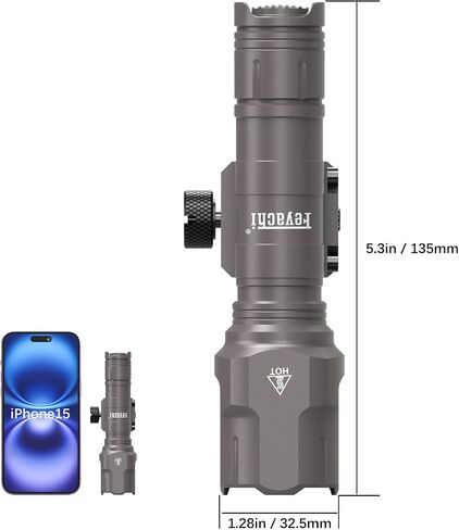 Feyachi Rifle Light 1200LM 22500Candela WL25 Tactical AR Flashlight LED Outdoor Light with Pressure Switch & Picatinny Rail Mount, 3 Modes - High/Low/Strobe (Mlok-Black) in Saudi Arabia
