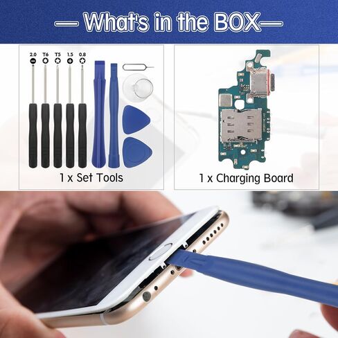 Dock Connector for Samsung Galaxy S21+ Plus 5G Charging Port Flex Cable Replacement for Samsung Galaxy S21 Plus 5G G996U USB Charger Dock Board Connector with Tools(Black) in Saudi Arabia
