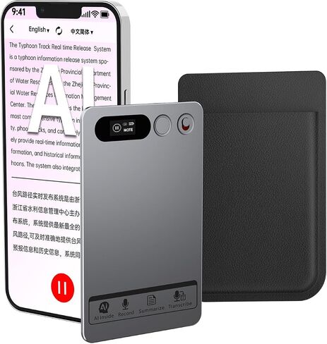 AI Voice Recorder, Mini Audio Recorder with AI Transcription and Summary to Mind Maps, App Control, 64 GB Memory, Supports 118 Languages - Great for Presentations, Learning, Meetings, Calls in Saudi Arabia