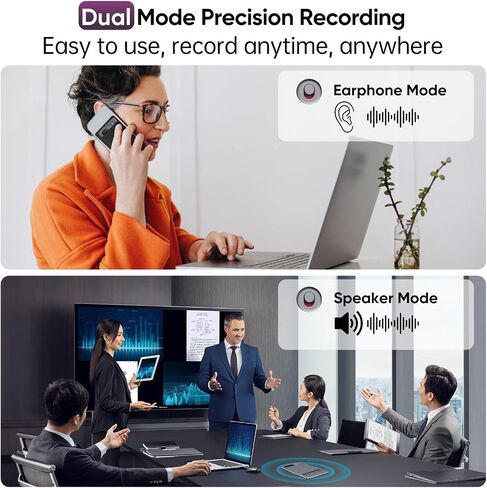 AI Voice Recorder, Mini Audio Recorder with AI Transcription and Summary to Mind Maps, App Control, 64 GB Memory, Supports 118 Languages - Great for Presentations, Learning, Meetings, Calls in Saudi Arabia