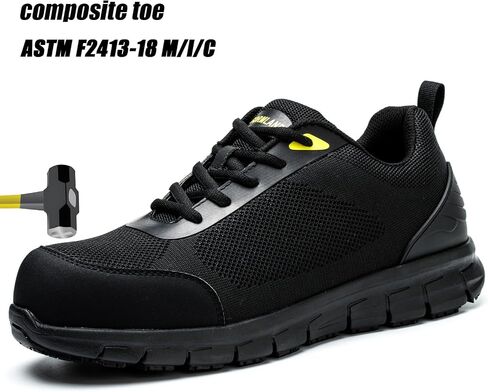 Composite Toe Shoes for Men Non Slip Work Shoes ESD Shoes Steel Toe Sneakers Shoes Puncture Proof Safety Shoes Construction Breathable Lightweight in Saudi Arabia
