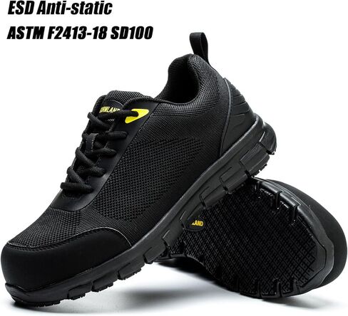Composite Toe Shoes for Men Non Slip Work Shoes ESD Shoes Steel Toe Sneakers Shoes Puncture Proof Safety Shoes Construction Breathable Lightweight in Saudi Arabia