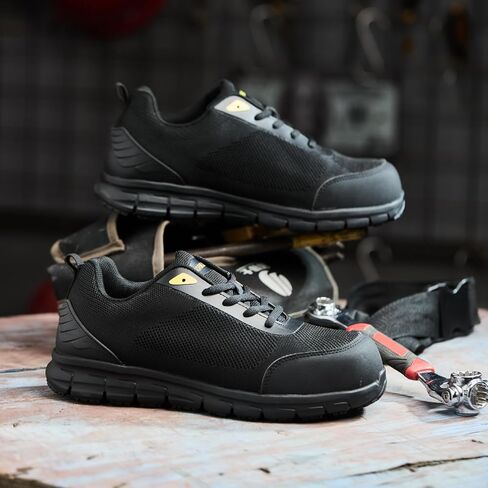 Composite Toe Shoes for Men Non Slip Work Shoes ESD Shoes Steel Toe Sneakers Shoes Puncture Proof Safety Shoes Construction Breathable Lightweight in Saudi Arabia