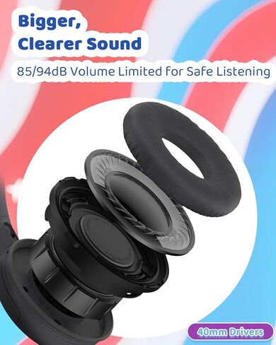 Kids Headphones with Cord - Wired Headphones for Kids, 85/94dB Volume Limited for Safe Listening, Comfortable & Durable, 3.6mm Jack for School, Tablet, Travel, PinkPurple in Saudi Arabia
