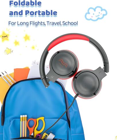 Kids Headphones with Cord - Wired Headphones for Kids, 85/94dB Volume Limited for Safe Listening, Comfortable & Durable, 3.6mm Jack for School, Tablet, Travel, PinkPurple in Saudi Arabia