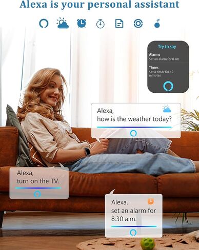 Smart Watch, Alexa Built-in, Answer/Make Calls 44mm Smartwatch Women Men, 1.83" Sports Watch IP68 Waterproof, Heart Rate SpO2 Sleep Stress Monitor, Step Counter Watch for Android & iOS Phone in Saudi Arabia