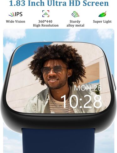 Smart Watch, Alexa Built-in, Answer/Make Calls 44mm Smartwatch Women Men, 1.83" Sports Watch IP68 Waterproof, Heart Rate SpO2 Sleep Stress Monitor, Step Counter Watch for Android & iOS Phone in Saudi Arabia