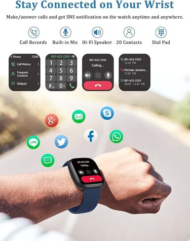Smart Watch, Alexa Built-in, Answer/Make Calls 44mm Smartwatch Women Men, 1.83" Sports Watch IP68 Waterproof, Heart Rate SpO2 Sleep Stress Monitor, Step Counter Watch for Android & iOS Phone in Saudi Arabia