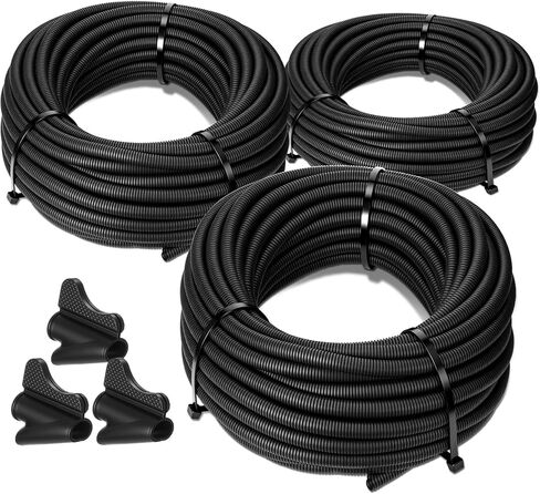 Sasylvia 1" x 60ft Split Wire Loom Tubing with Installation Tool Wire Loom Assortment Split Cable Sleeves Bulk Flexible Electrical Conduit Protective Kit in Saudi Arabia