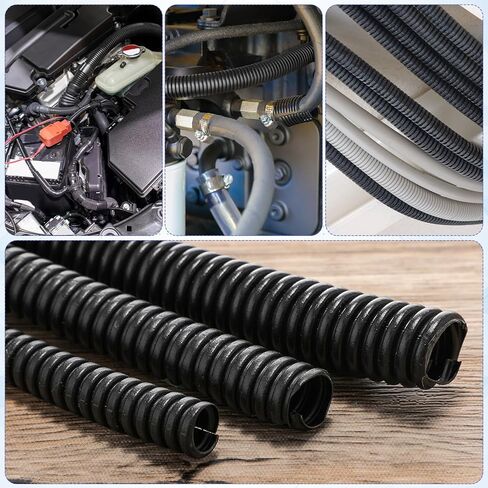 Sasylvia 1" x 60ft Split Wire Loom Tubing with Installation Tool Wire Loom Assortment Split Cable Sleeves Bulk Flexible Electrical Conduit Protective Kit in Saudi Arabia