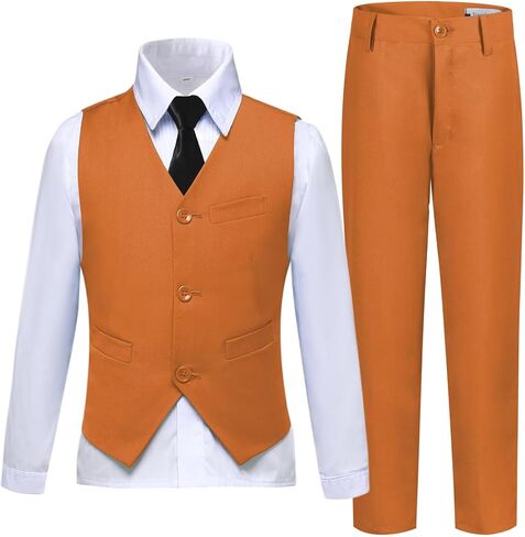 Boys Suit Kids Suits Tuxedo for Boys Toddler Vest Pants Set Ring Bearer Outfit Dress Clothes in Kuwait