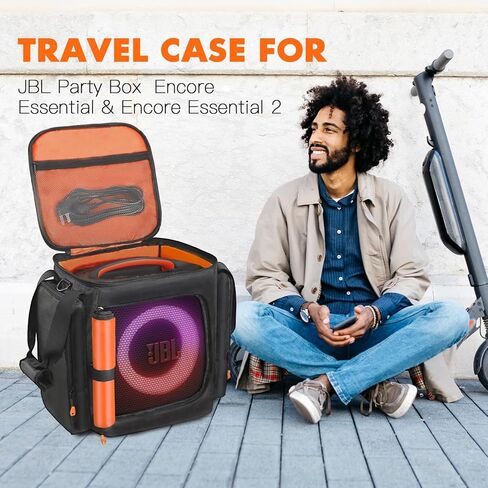 Carrying Case Portable Bag Travelling Case Compatible with JBL Partybox Encore Essential 2/ Essential Party Speaker, Extra Pockets for Microphone,Charger,Cable,Accessories in Saudi Arabia