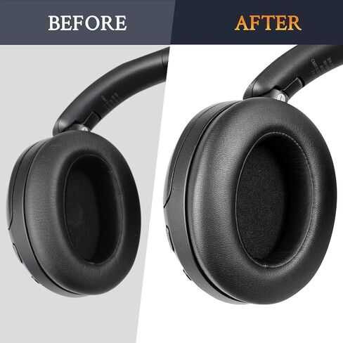 SOULWIT Earpads Cushions Replacement for Sony WH-XB910N Extra Bass Headphones, Ear Pads with Soft Protein Leather, Noise Isolation Foam - Black in Saudi Arabia