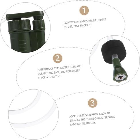 POPETPOP 1pc Outdoor Water Filter Purifier Portable Survival Water Filtration Device for Camping Hiking Emergency Preparedness Lightweight Compact Design for Easy Storage in Saudi Arabia