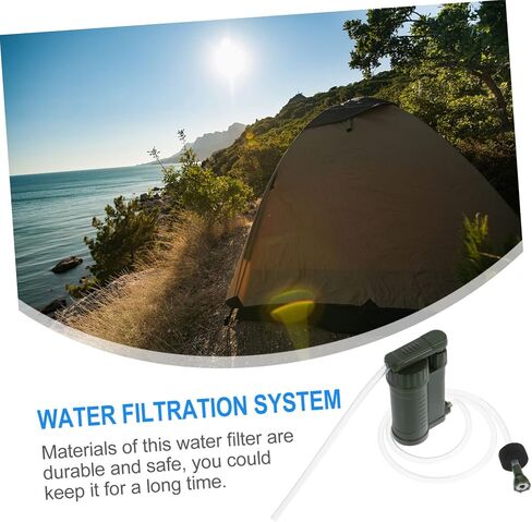 POPETPOP 1pc Outdoor Water Filter Purifier Portable Survival Water Filtration Device for Camping Hiking Emergency Preparedness Lightweight Compact Design for Easy Storage in Saudi Arabia
