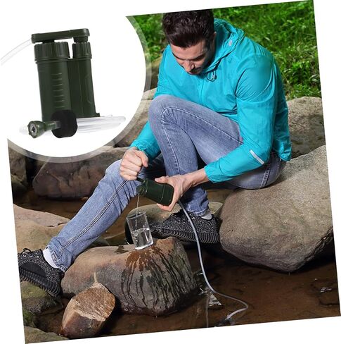 POPETPOP 1pc Outdoor Water Filter Purifier Portable Survival Water Filtration Device for Camping Hiking Emergency Preparedness Lightweight Compact Design for Easy Storage in Saudi Arabia