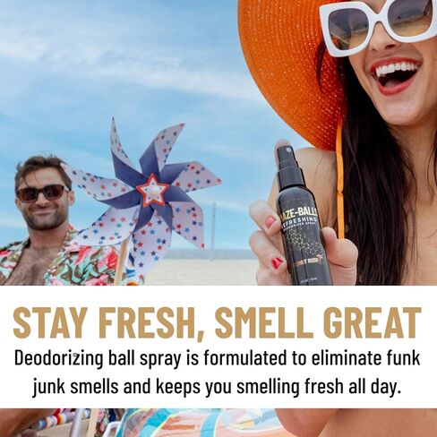 Derm Dude Amaze Ball Deodorant Spray for Men | Anti-Chafing Groin & Sack Spray with DeoPlex & Aloe Vera | Odor & Sweat Control for Private Parts | Talc-Free, 2oz (1 Pack) in Kuwait