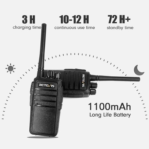 RETEVIS RT21 أجهزة الراديو ثنائية الاتجاه (10 عبوات) مع سماعة أذن Talkie (20 حزمة) ، وحيوية طويلة المدى ، يدويًا مجانًا 16ch ، راديو الطريق ، قاعدة شاحن الجدران ، بطارية 1100 مللي أمبير في الساعة in Saudi Arabia