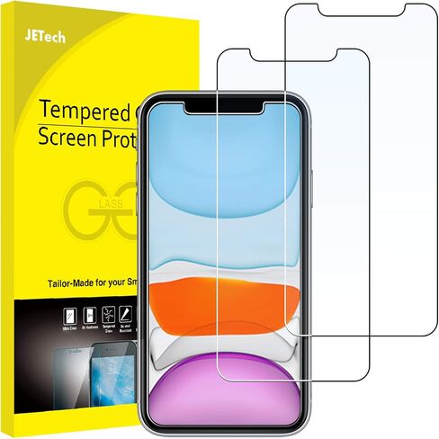 واقي شاشة Jetech لـ iPhone 11 و iPhone XR 6.1 بوصة ، فيلم زجاجي مقسى ، عبوة 2 in Saudi Arabia