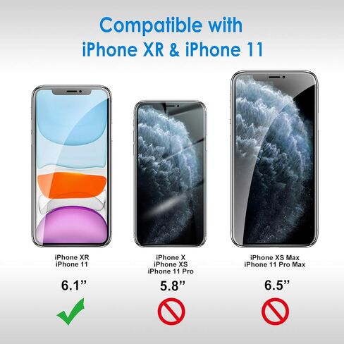 واقي شاشة Jetech لـ iPhone 11 و iPhone XR 6.1 بوصة ، فيلم زجاجي مقسى ، عبوة 2 in Saudi Arabia