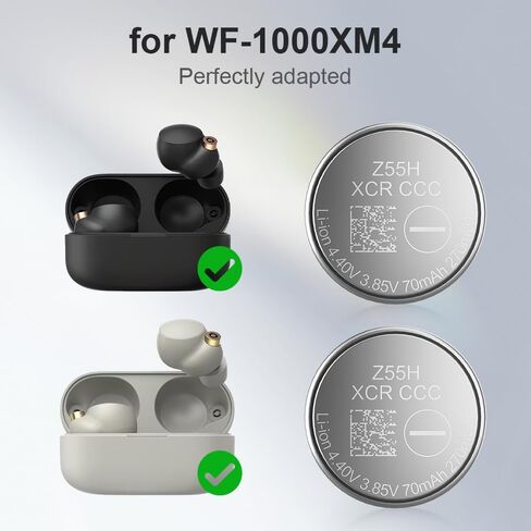 بطارية 2PCS Z55H مع أدوات التثبيت ، استبدال ترقية جديد لسماعات الرأس Sony WF-1000XM4 سماعات سماعات الأذن اللاسلكية (3.85V 70MAH) in Saudi Arabia