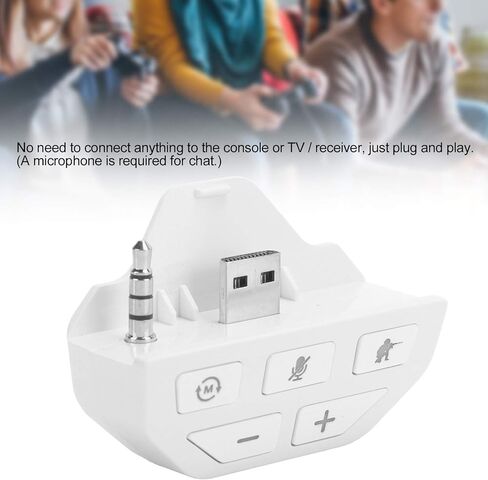 محول صوت محول سماعات الرأس ، محول سماعة الرأس لأجهزة Xbox One Gamepad ، محول محول سماعة الرأس الصوتية ، مع التحكم في اللعبة ومزامنة صوت الاستريو (أبيض) in Saudi Arabia
