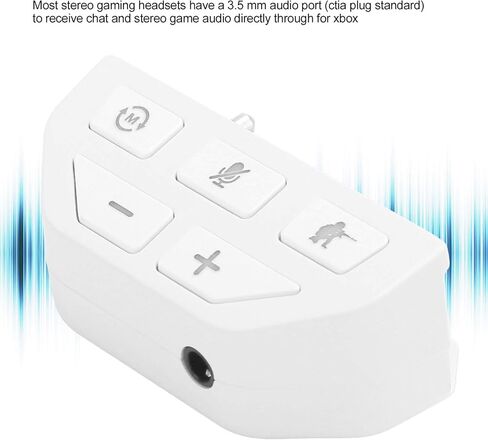 محول صوت محول سماعات الرأس ، محول سماعة الرأس لأجهزة Xbox One Gamepad ، محول محول سماعة الرأس الصوتية ، مع التحكم في اللعبة ومزامنة صوت الاستريو (أبيض) in Saudi Arabia