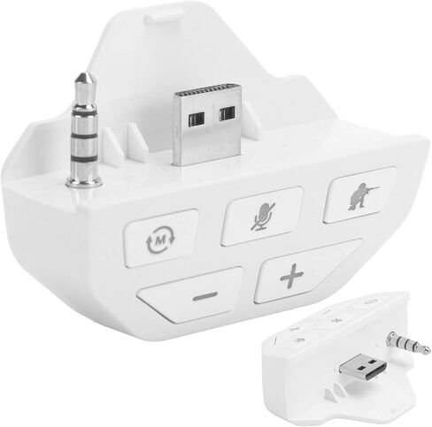 محول صوت محول سماعات الرأس ، محول سماعة الرأس لأجهزة Xbox One Gamepad ، محول محول سماعة الرأس الصوتية ، مع التحكم في اللعبة ومزامنة صوت الاستريو (أبيض) in Saudi Arabia