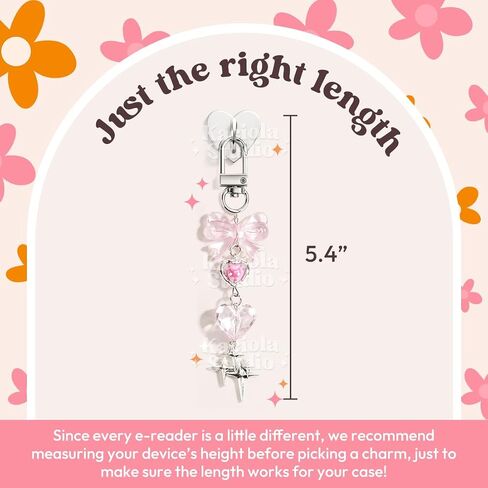 Kaciola Charms for E-reader, Cute Phone Charm Chains Bracelets Accessories for Readers Booklovers Women Men, Charms Compatible for E-Reader/Phone/Paper White (C01-C05) in Kuwait