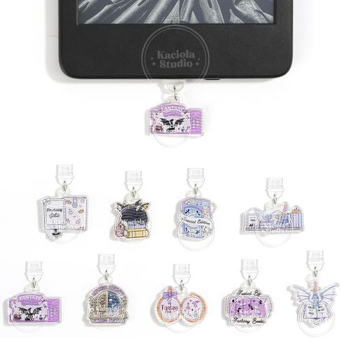 9 PCS Charms for Kindle, Dust Plug Charm Type C for E-Reader, Compatible with TypeC/USB C Charging Ports Design for Kindle/Phone in Kuwait