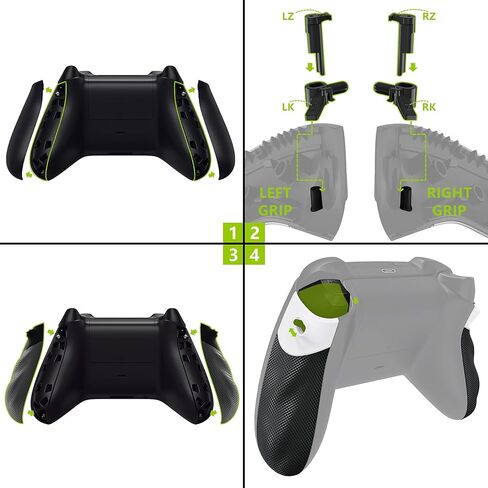 القضبان الجانبية المطاطية المتطرفة القضبان الجانبية القبضة القبعة المحفزات المحفز لوحدة تحكم Xbox Series X/S ، مقبض مقبض سدادة مضاد للانزلاق في أجهزة التحكم في Xbox Core-أسود ماس أسود in Kuwait