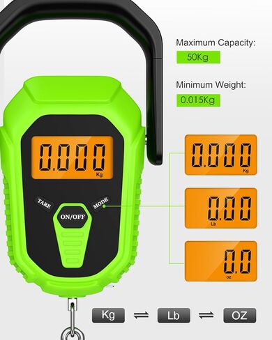 Fish Scale with Lip Gripper – 110lb/50kg Digital Fishing Weight Scale with Hook & Clamp, LCD Display & Hanging Design – Ideal Boat Gift for Anglers & Men in Kuwait