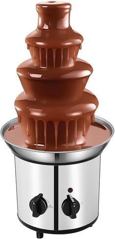 Chocolate Fountain,4 Tier Chocolate Fountain Machine Stainless Steel Electric Rotating Melting Machine Commercial Chocolate Waterfall Heated Melting Machine 4-Pound Capacity in Kuwait