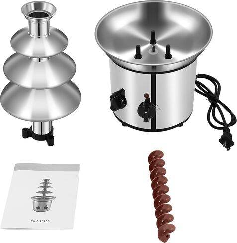 Chocolate Fountain,4 Tier Chocolate Fountain Machine Stainless Steel Electric Rotating Melting Machine Commercial Chocolate Waterfall Heated Melting Machine 4-Pound Capacity in Kuwait