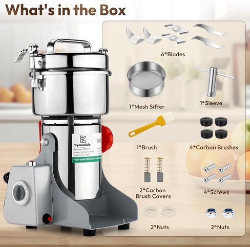 Electric Grain Mill Grinder-800g 110V 3000W Performance Grain Mill,Suitable for Kitchen, Household,Commercial Use of Crushing Dry Grains,Spices,Herbs,Coffee,Corn,Pepper Grinder.(800g) in Saudi Arabia