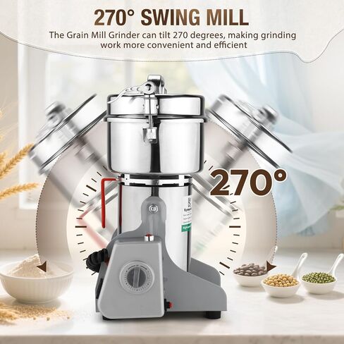 Electric Grain Mill Grinder-800g 110V 3000W Performance Grain Mill,Suitable for Kitchen, Household,Commercial Use of Crushing Dry Grains,Spices,Herbs,Coffee,Corn,Pepper Grinder.(800g) in Saudi Arabia