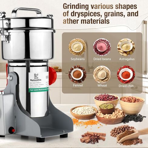 Electric Grain Mill Grinder-800g 110V 3000W Performance Grain Mill,Suitable for Kitchen, Household,Commercial Use of Crushing Dry Grains,Spices,Herbs,Coffee,Corn,Pepper Grinder.(800g) in Saudi Arabia