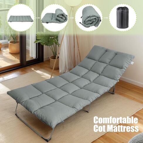 Tuphen Cot Mattress Pad-Cot Pads for Camping, Cot Mattress Topper, Camping Mattress Sleeping Pad 75"x30" Soft Lightweight Quilted Pads for Camp Cot/RV Bunk/Narrow Twin Beds in Kuwait