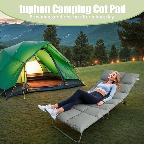 Tuphen Cot Mattress Pad-Cot Pads for Camping, Cot Mattress Topper, Camping Mattress Sleeping Pad 75"x30" Soft Lightweight Quilted Pads for Camp Cot/RV Bunk/Narrow Twin Beds in Kuwait