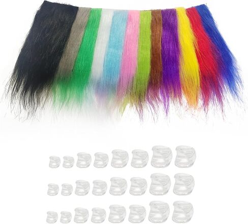 12packs Mix Color Long Fiber Fly Tying Materials Fly Fishing Streamer Tail Wing Fly Fishing Tying Materials Premium Craft Fur Synthetic Fiber in Kuwait