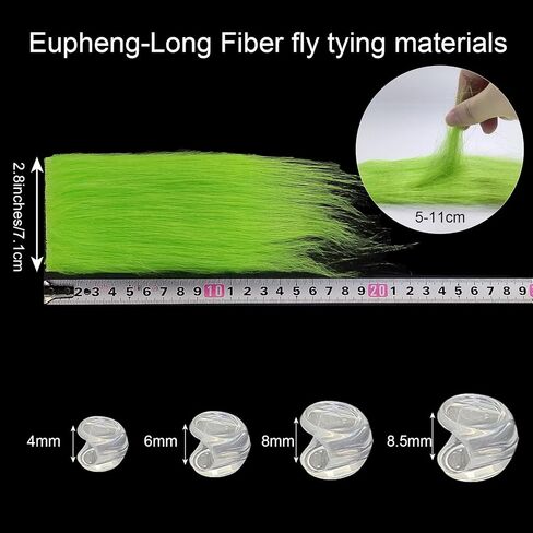 12packs Mix Color Long Fiber Fly Tying Materials Fly Fishing Streamer Tail Wing Fly Fishing Tying Materials Premium Craft Fur Synthetic Fiber in Kuwait
