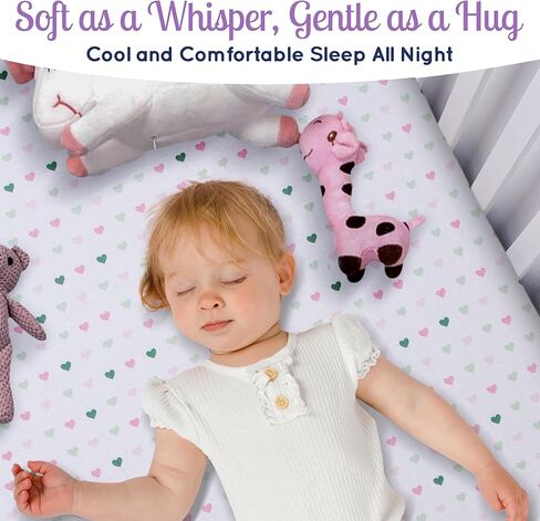 GROW WILD Unicorn Crib Sheets 3 Pack - Soft & Stretchy Jersey Cotton Fitted Baby Crib Sheets for Girls, White Pink Purple Toddler Bed Sheets - Cute Crib Sheets for Baby Girl - Crib Sheets Girl in Kuwait