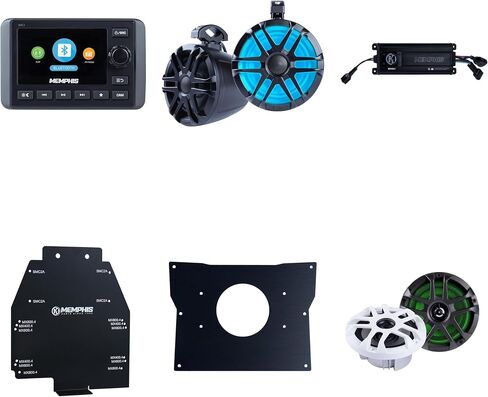 Memphis Audio SMC3 Marine Multi-Zone Media Center مع MX400.4 AMP ، MXA60L 6.5 "مكبرات صوت أمامية و MXA62PS 6.5". in Saudi Arabia