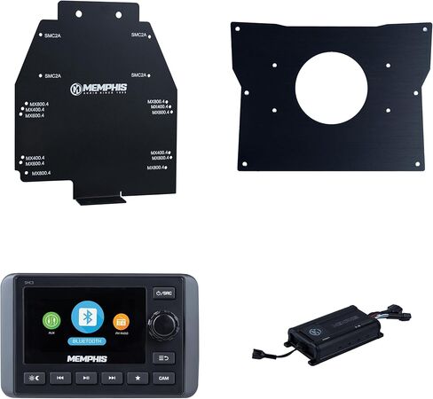 Memphis Audio SMC3 Marine Multi-Zone Media Center مع MX800.4 بما في ذلك KRXDK DASH KIT ومكبر الصوت KRXKIT ومجموعة تثبيت مكبر صوت مصممة لتناسب 2020-2022 KAWASAKI Teryx KRX in Saudi Arabia