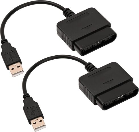 2 Packs PS2 to USB Adapter Converter Cable, Compatible with Sony PlayStation 2 PS2 Guitar Controller to PC / PS3 Controller Adapter in Saudi Arabia